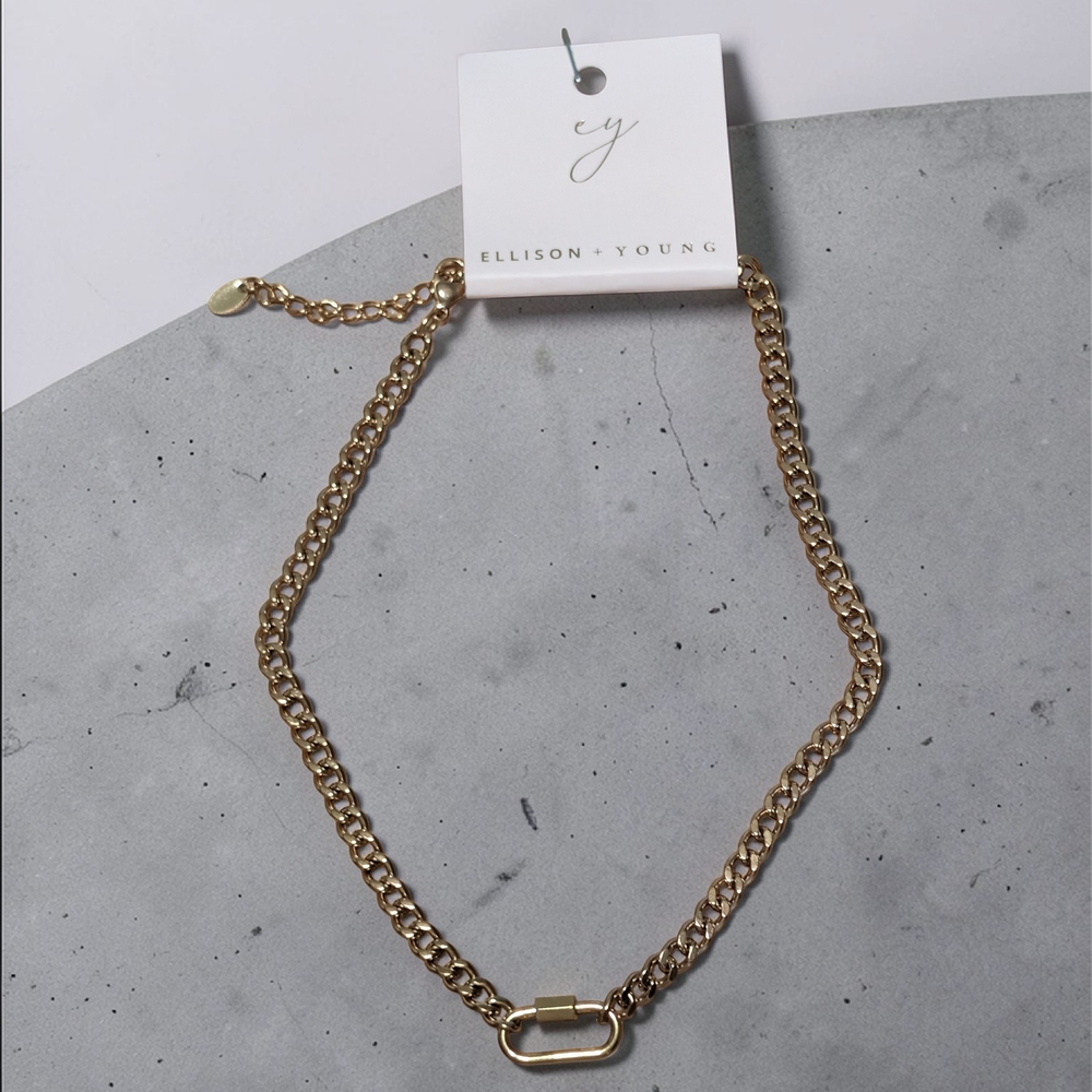 Ellison + Young Polished Gold Chain Necklace with Signature Clasp